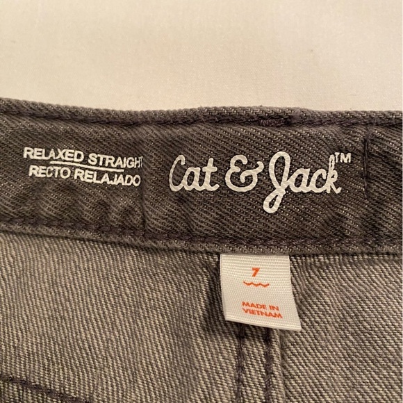 Cat & Jack Boys Relaxed Straight Gray & Skinny Stretch NWT Black Jeans Size 7 - Picture 8 of 16